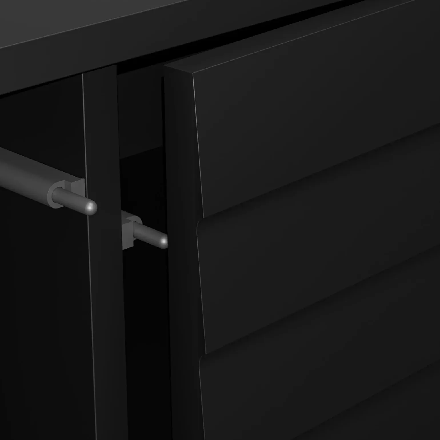 Tavolino da salotto 100x55cm con vano nero Wild