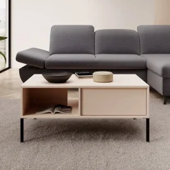 Tavolino da salotto 97x60cm con cassetto beige Melly