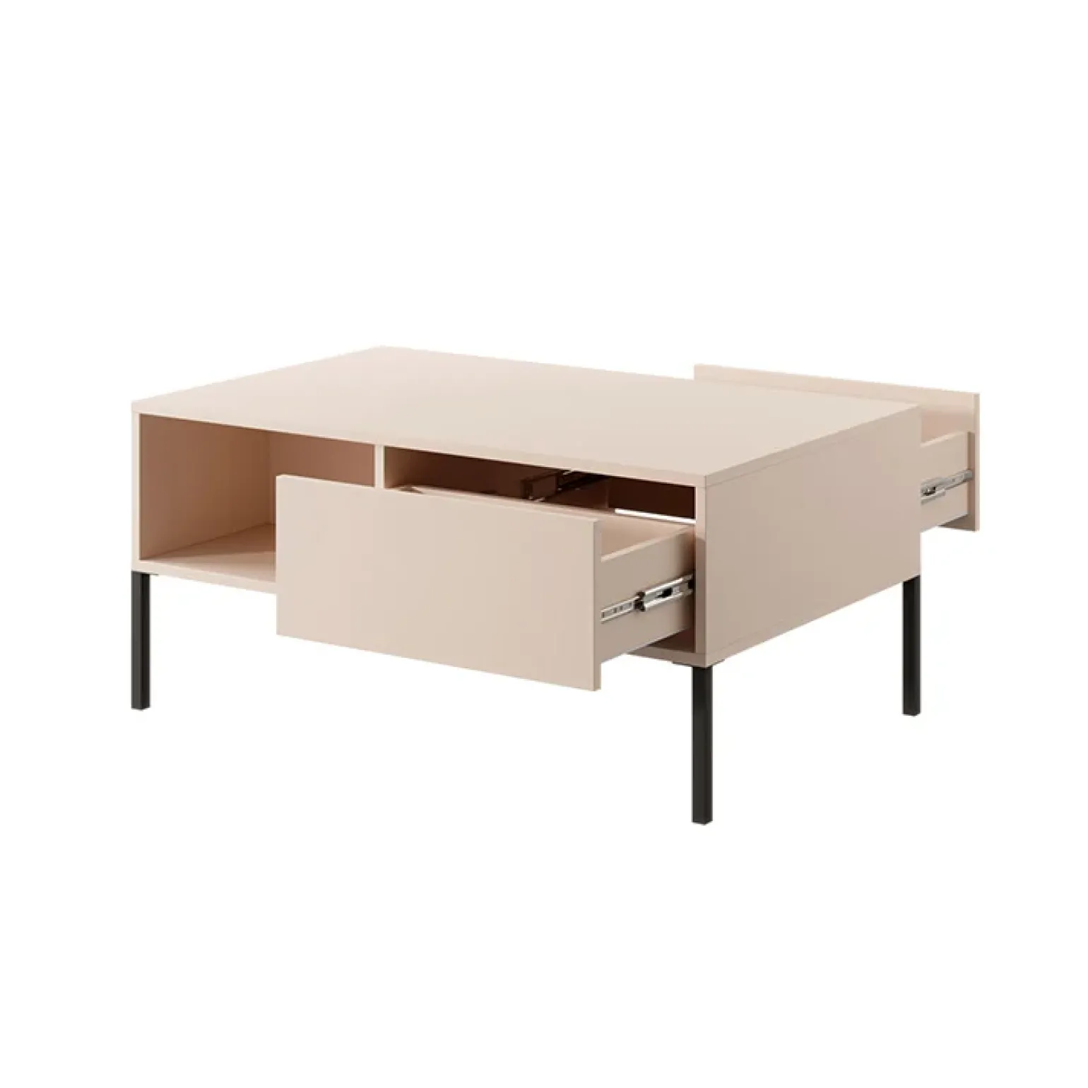 Tavolino da salotto 97x60cm con cassetto beige Melly