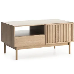 Tavolino da salotto 106x53cm design cannettato rovere Colby