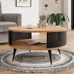 Tavolino da salotto 75x75cm design moderno rovere nero Valeris