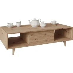 Tavolino da salotto 120x60cm design cannettato rovere Branch