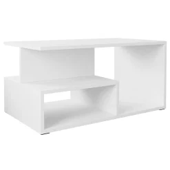 Tavolino da salotto 90x51cm design moderno bianco Miralys