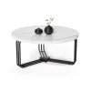 Tavolino da salotto 80x36cm effetto marmo bianco nero Elan