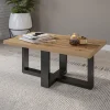 Tavolino da salotto 102x60cm industrial  rovere nero opaco Lines