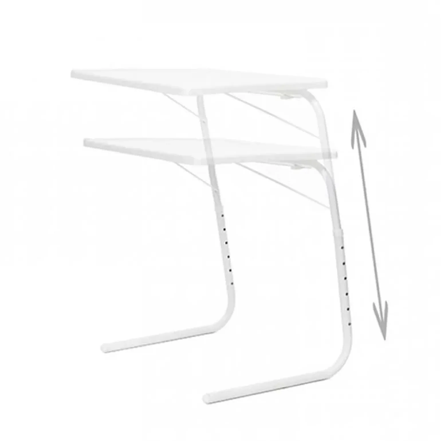 Tavolino pieghevole multiposizione 53x70cm metallo bianco Giga
