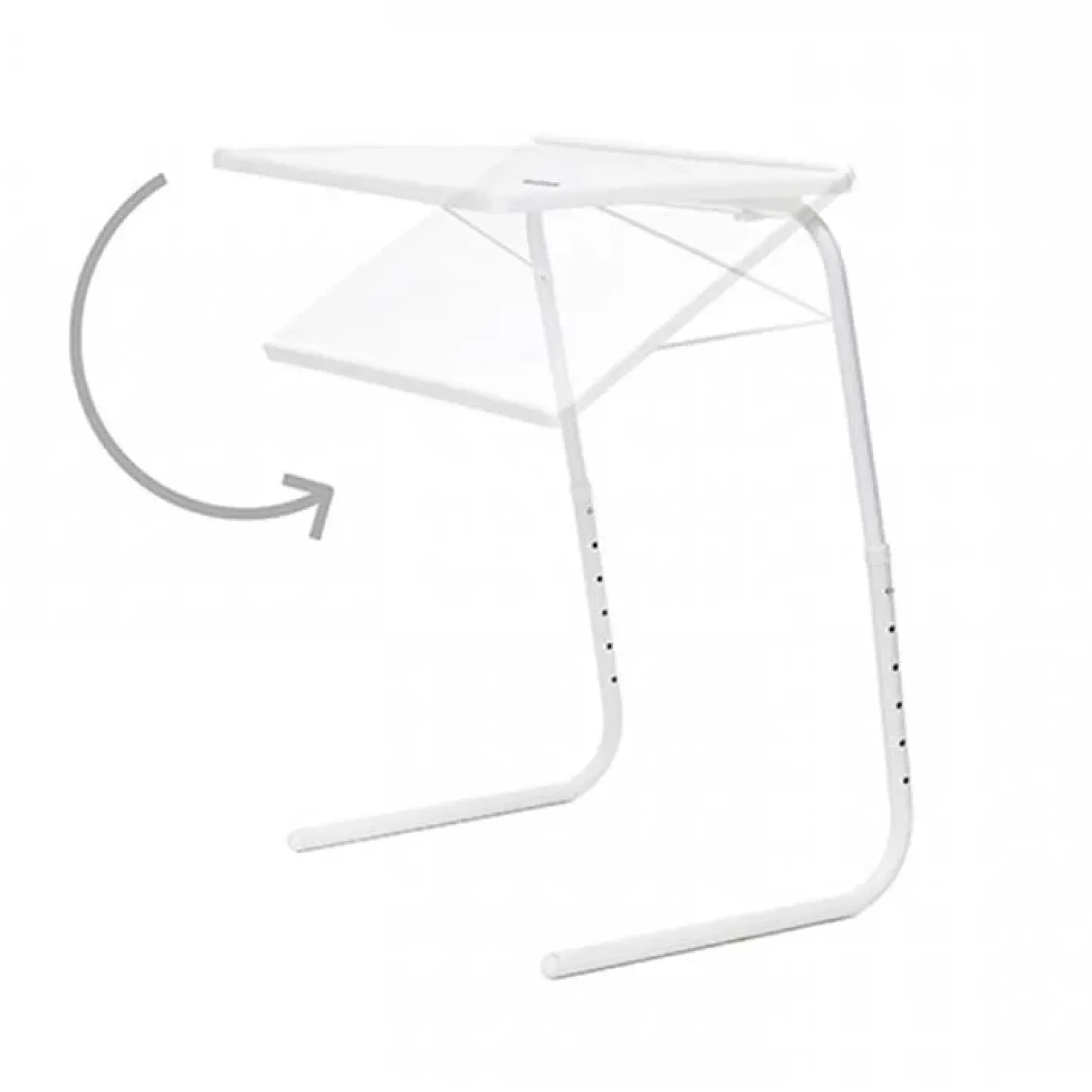 Tavolino pieghevole multiposizione 53x70cm metallo bianco Giga