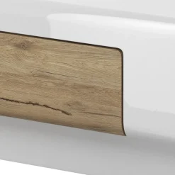 Tavolino salotto con cassetti 110x60cm bianco lucido rovere Tahiti