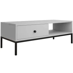 Tavolino salotto 90x50cm design moderno grigio Pollon