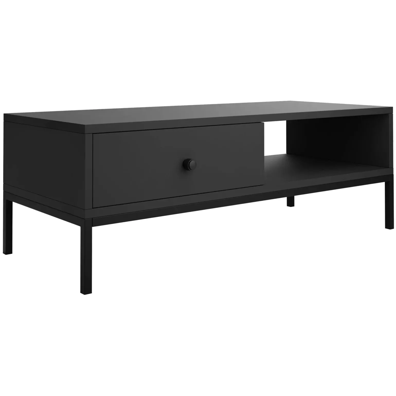 Tavolino salotto 90x50cm design moderno nero Pollon