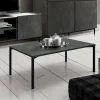Tavolino 55x90 cm da salotto rettangolare acciaio ossidato metallo Eral