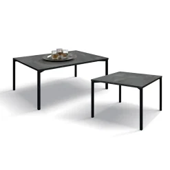Tavolino 55x90 cm da salotto rettangolare acciaio ossidato metallo Eral