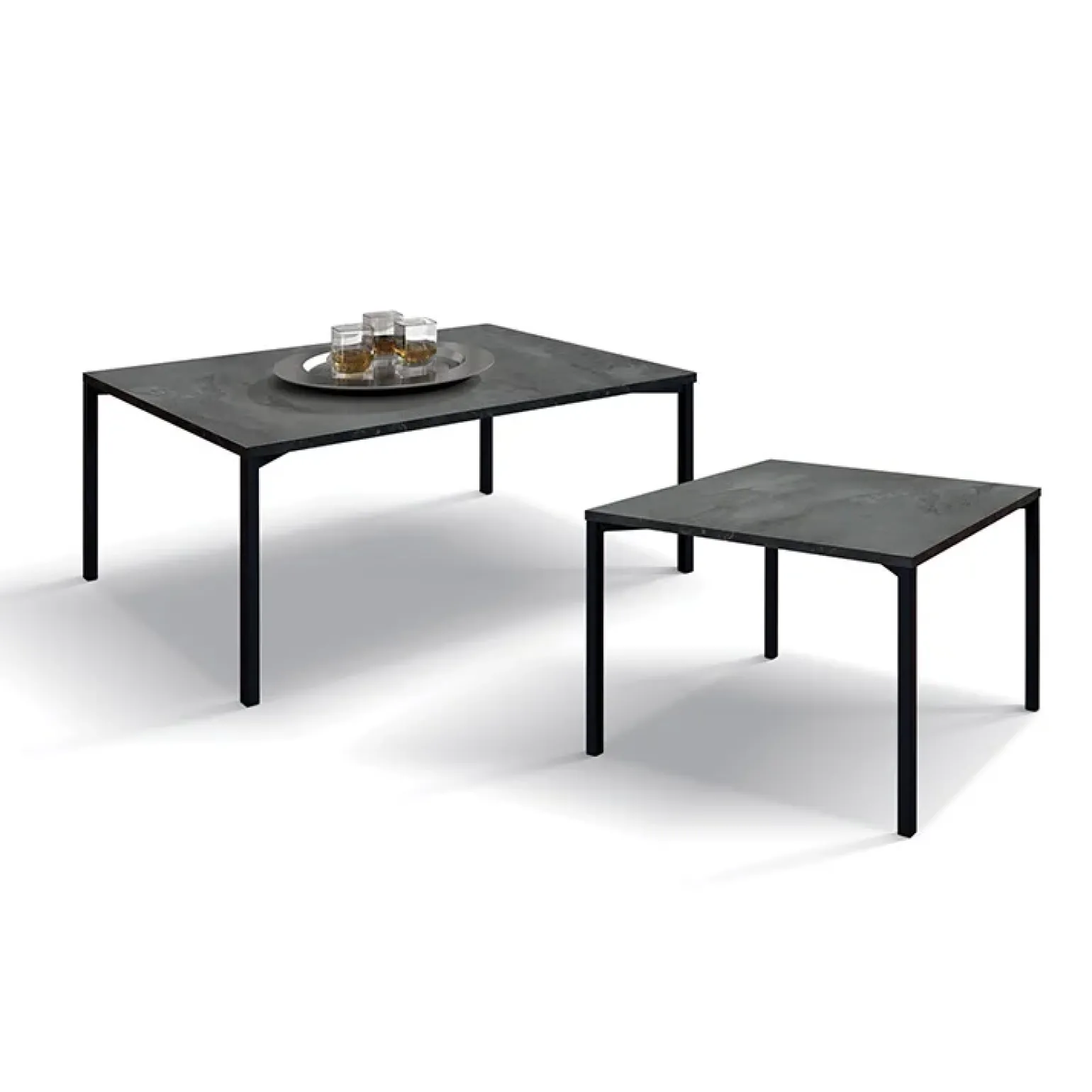Tavolino 55x90 cm da salotto rettangolare acciaio ossidato metallo Eral