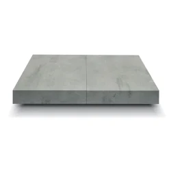 Tavolino 55x55 cm da salotto grigio cemento metallo Blade