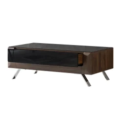 Tavolino 110x65cm da salotto 1 cassetto noce nero lucido Jumbo