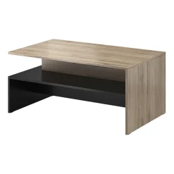 Tavolino 100x45cm da salotto design rovere e nero Emotion Gihome®