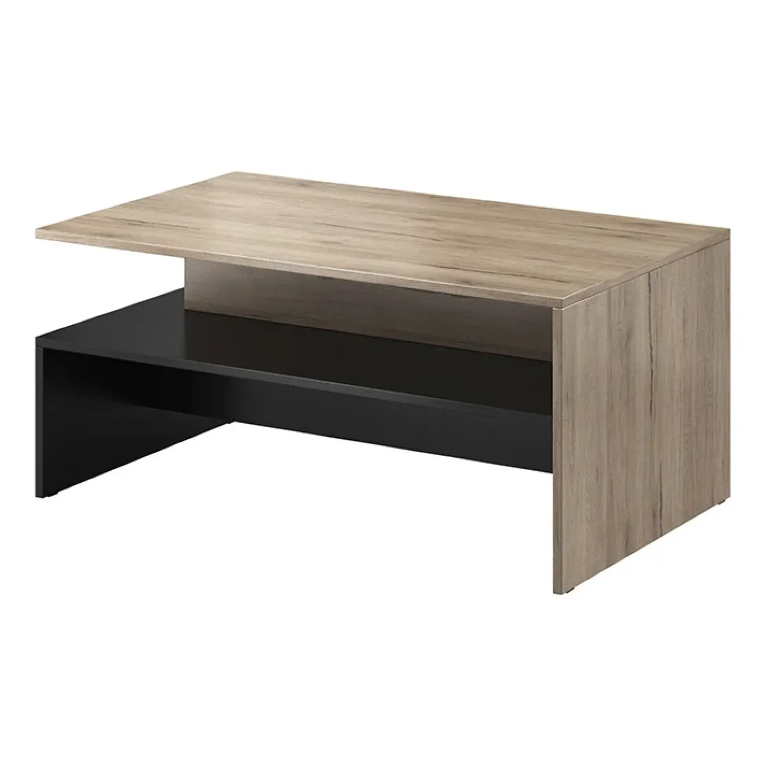 Tavolino 100x45cm da salotto design rovere e nero Emotion Gihome®
