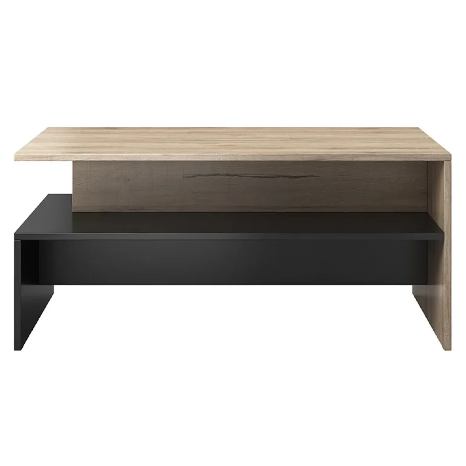 Tavolino 100x45cm da salotto design rovere e nero Emotion Gihome®
