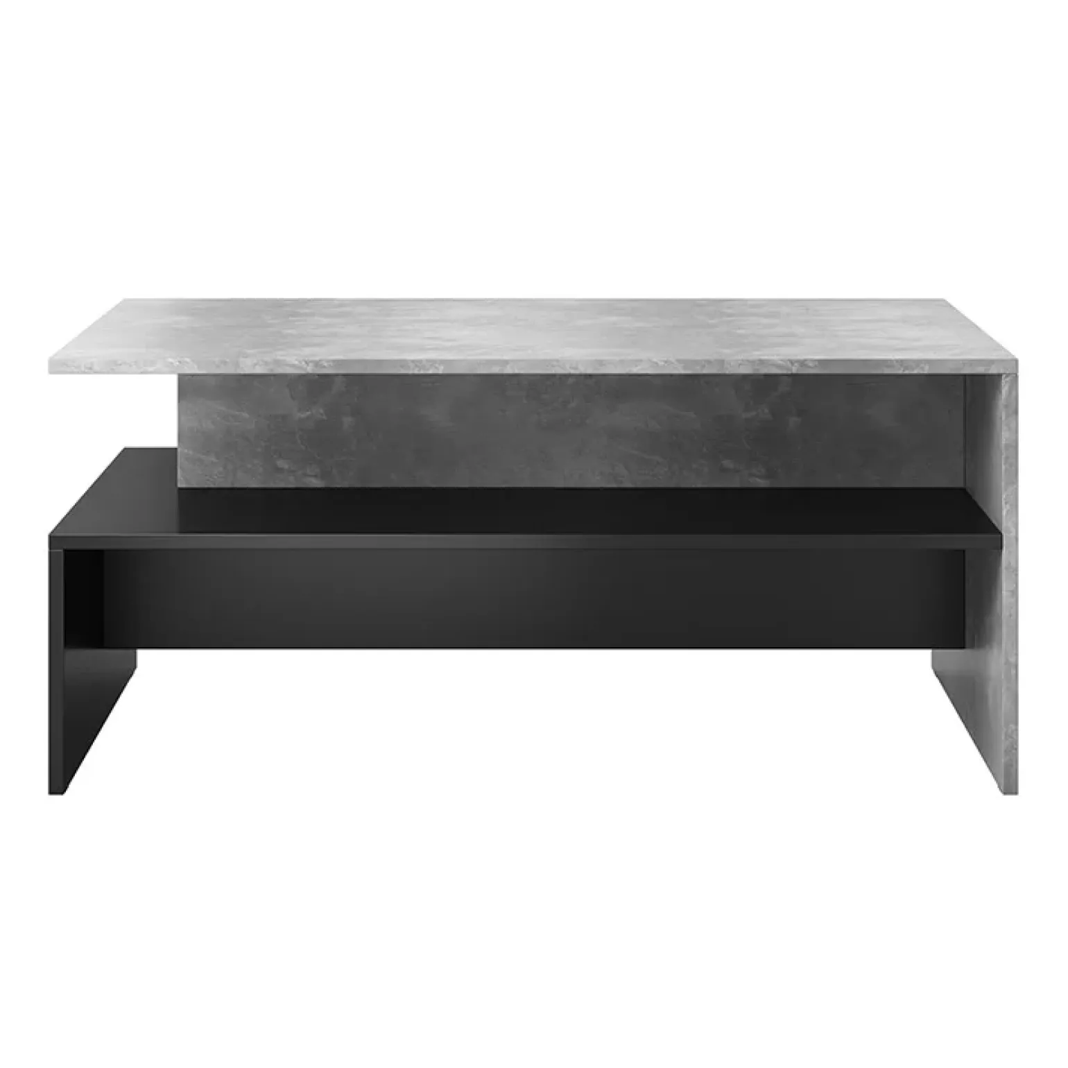Tavolino 100x45cm da salotto design cemento e nero Emotion Gihome®