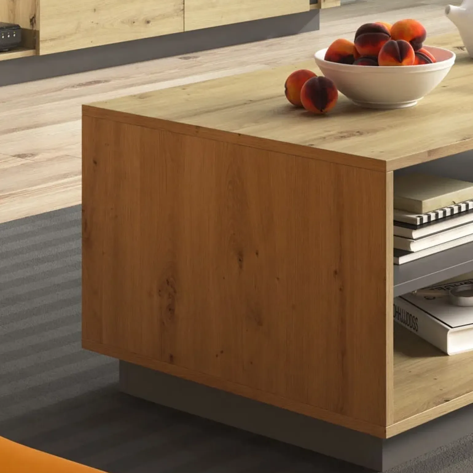 Tavolino 100x60cm da salotto moderno design rovere Noa Gihome®