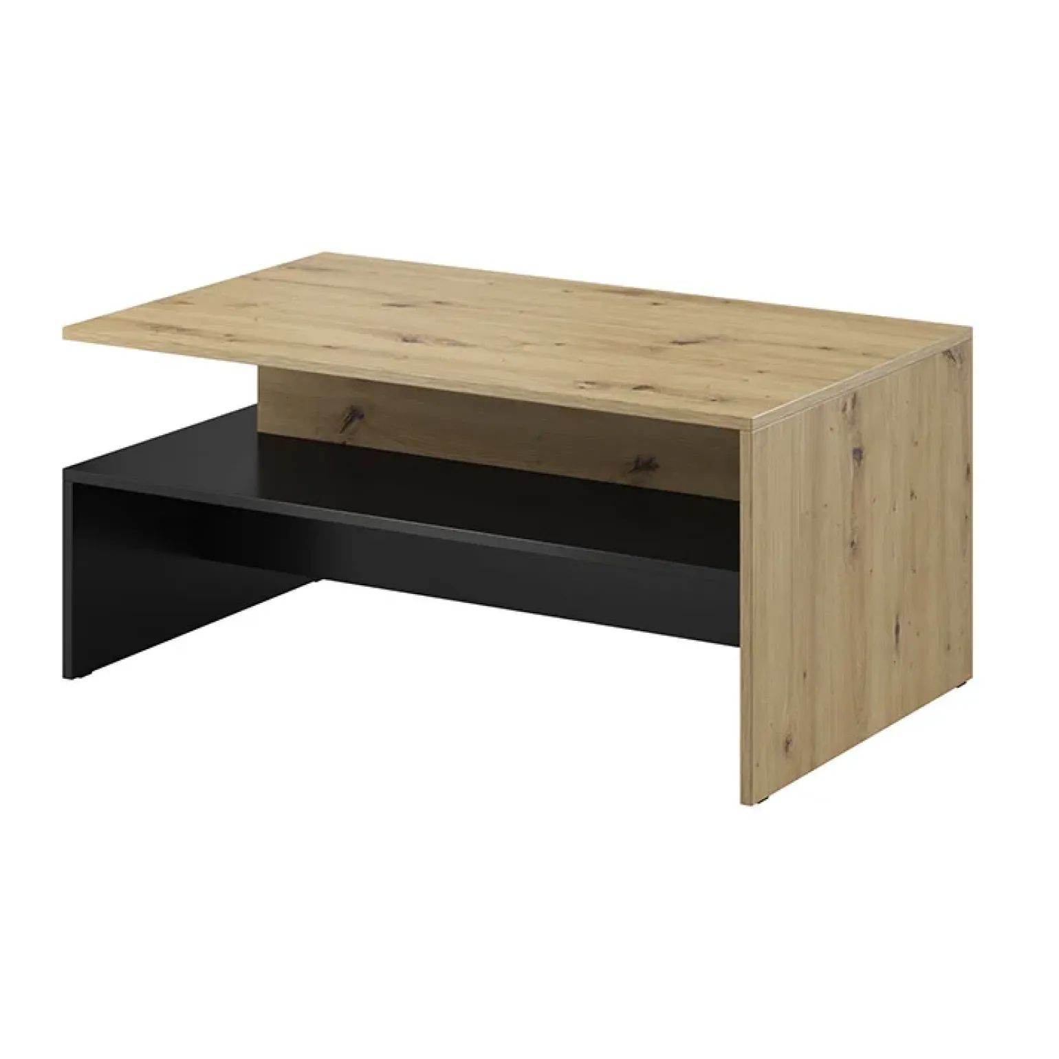 Tavolino 100x45cm da salotto rovere chiaro nero Emotion Gihome®