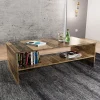 Tavolino 100x60cm salotto con ripiano rovere scuro West Gihome®