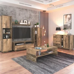 Tavolino 100x60cm salotto con ripiano rovere scuro West Gihome®