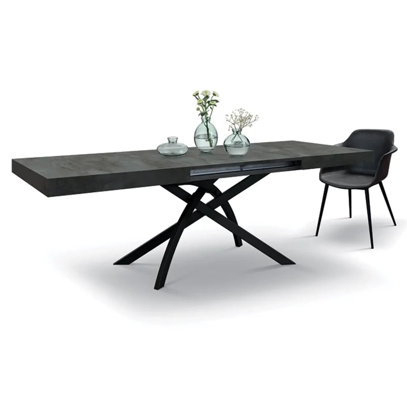 Tavolo 140/220 cm allungabile acciaio ossidato metallo Otab