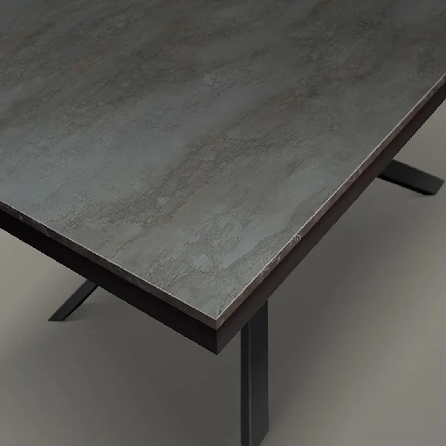 Tavolo 140/220 cm allungabile acciaio ossidato metallo Otab