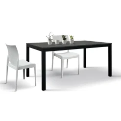 Tavolo 120/170 cm allungabile acciaio ossido metallo Alanda