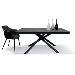 Tavolo 140/200 cm allungabile acciaio ossido metallo Velvet