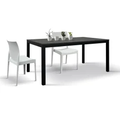 Tavolo 110/160 cm allungabile acciaio ossido metallo Alanda