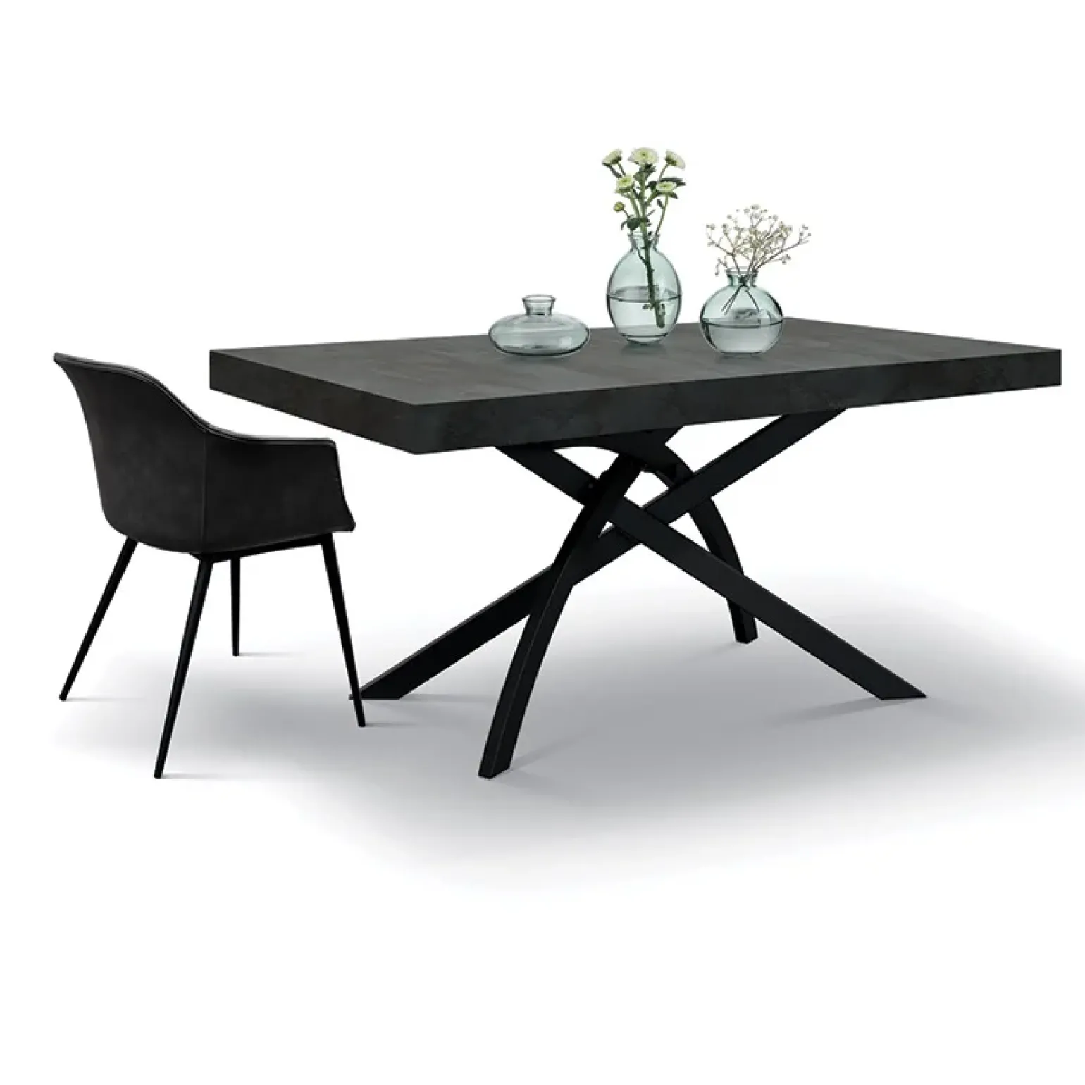 Tavolo 160/240 cm allungabile acciaio ossidato metallo Otab
