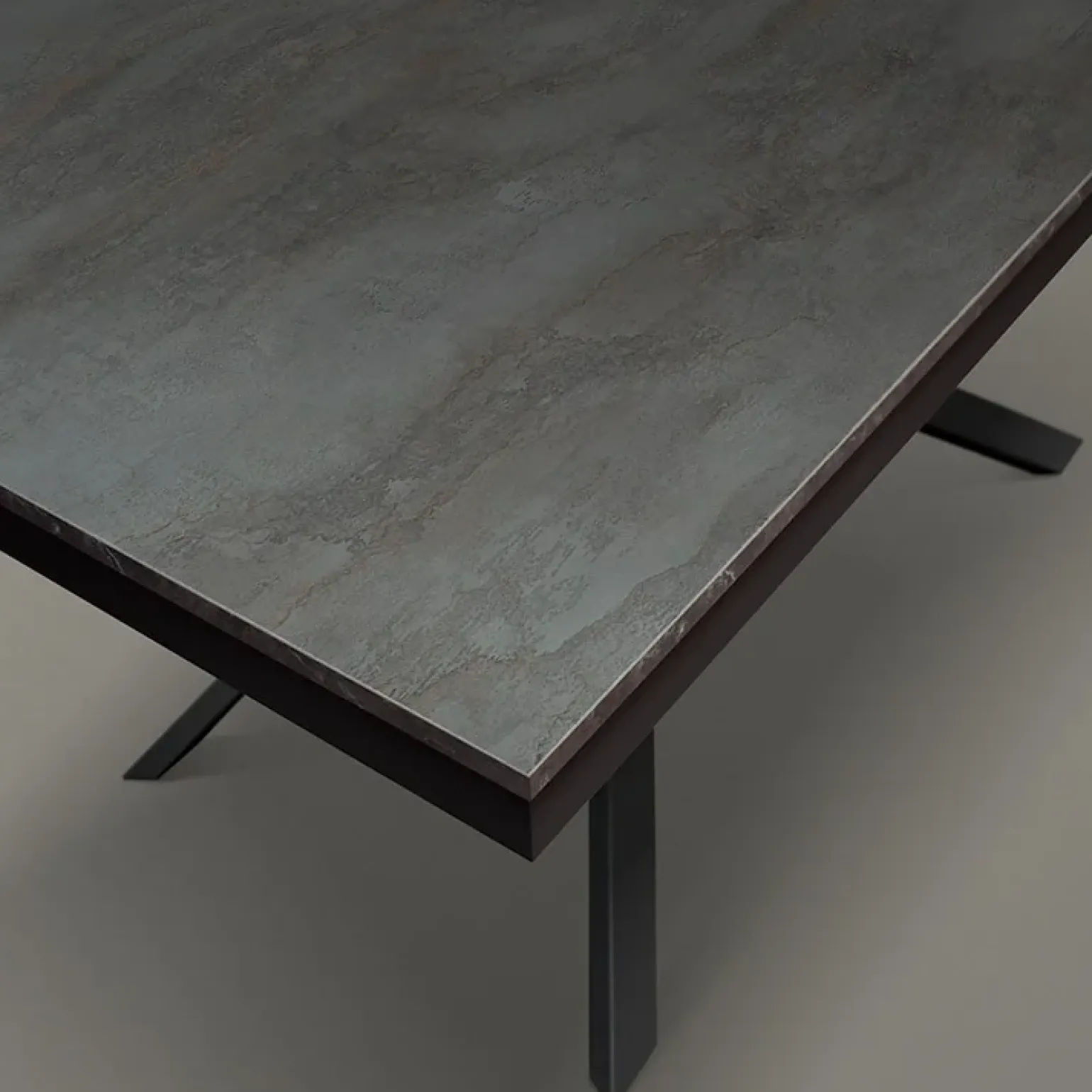 Tavolo 160/240 cm allungabile acciaio ossidato metallo Otab