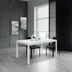 Tavolo 120/170 cm allungabile bianco frassinato metallo bianco Larkin