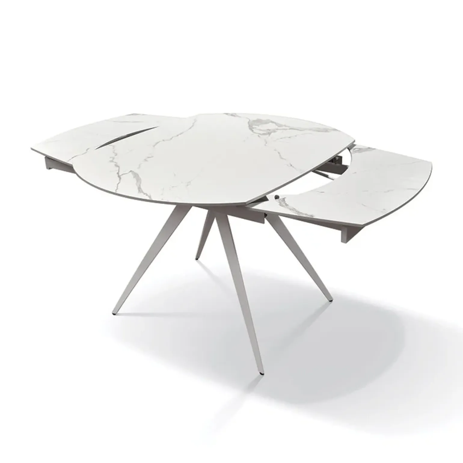Tavolo 120/180 cm allungabile bianco effetto marmo metallo Globo