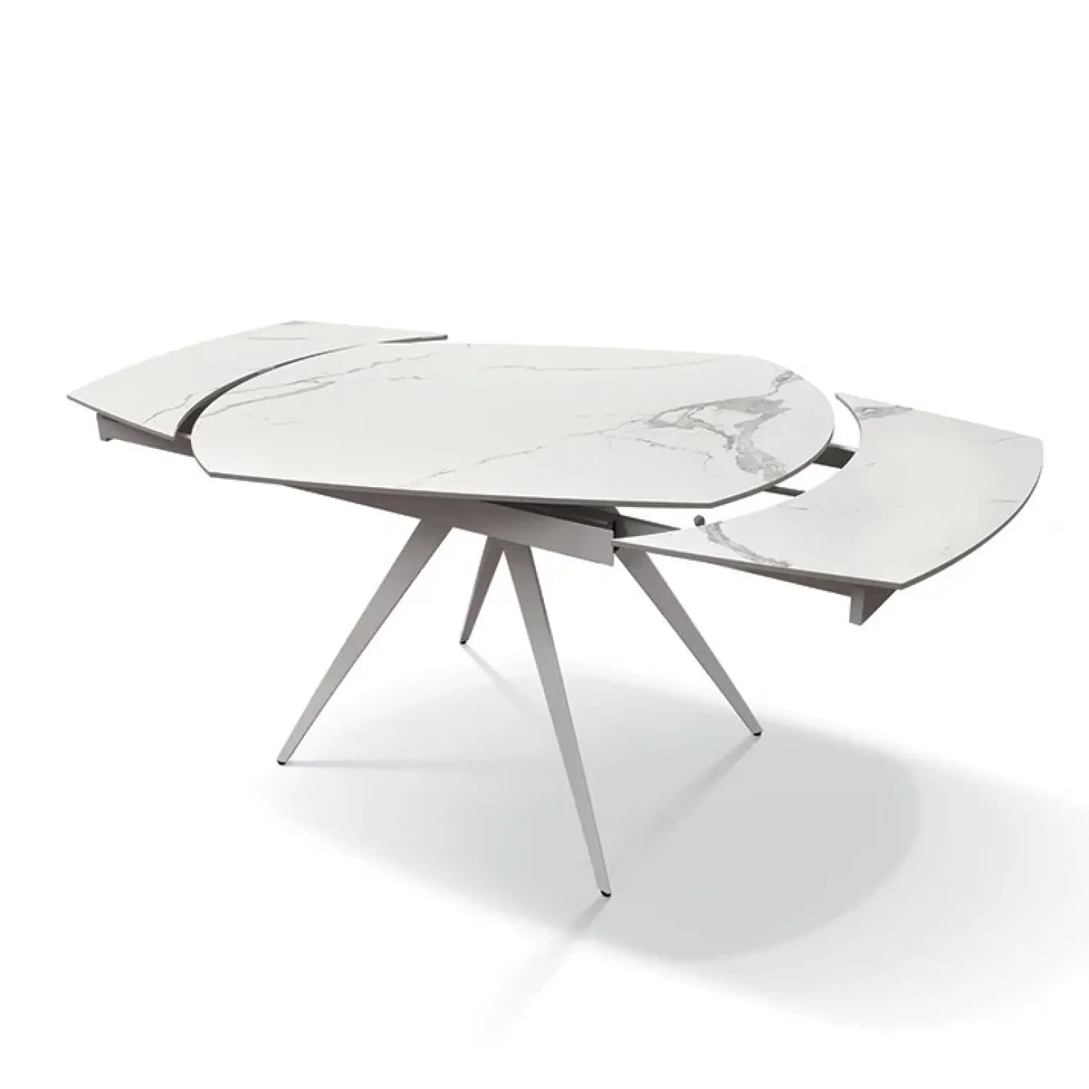 Tavolo 120/180 cm allungabile bianco effetto marmo metallo Globo