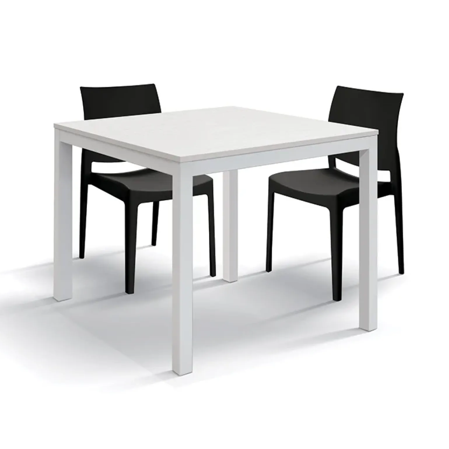 Tavolo 90/180 cm allungabile bianco frassinato metallo bianco Larkin