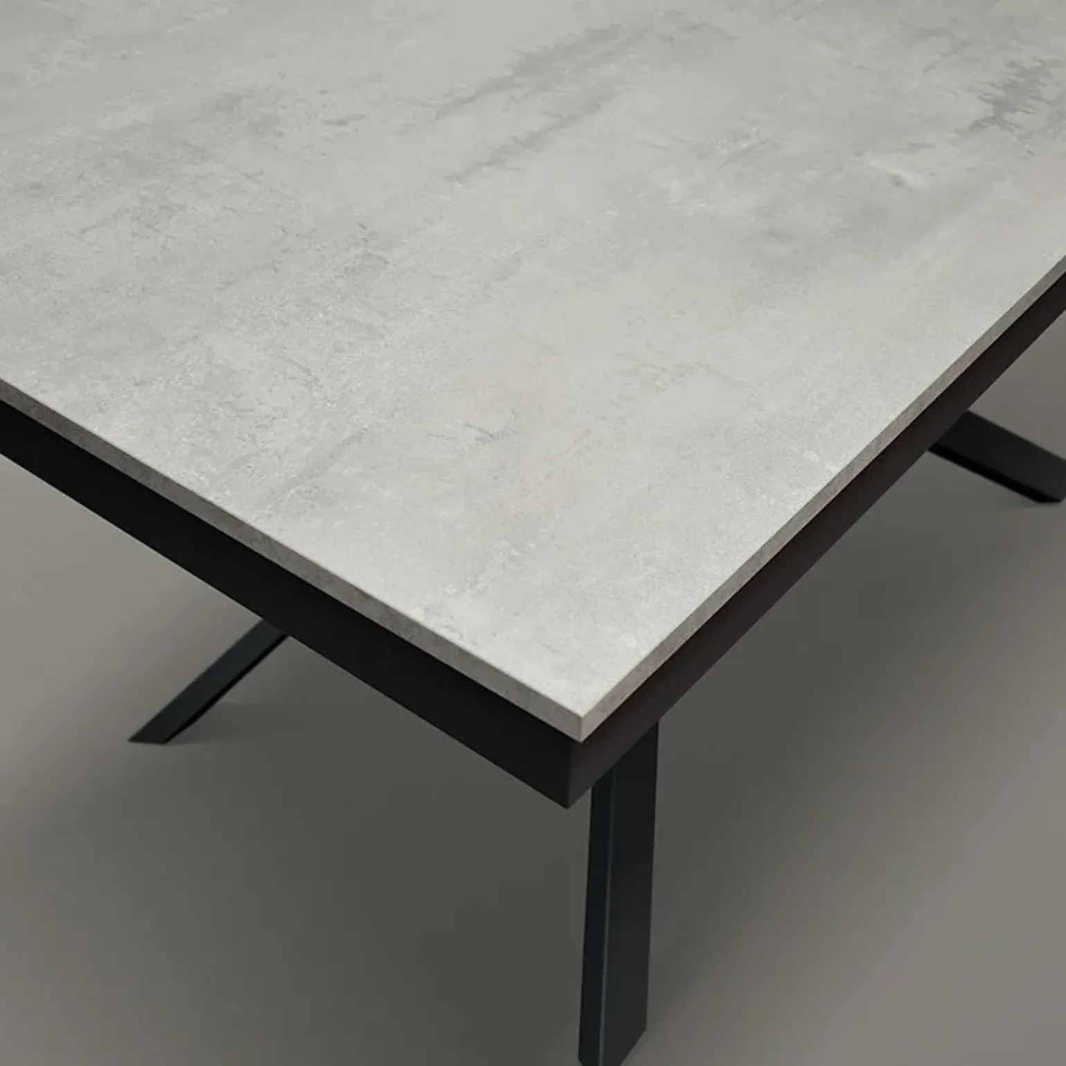 Tavolo 120/170 cm allungabile cemento metallo ossido Velvet