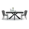 Tavolo 160/240 cm allungabile effetto marmo bianco antracite Mirage