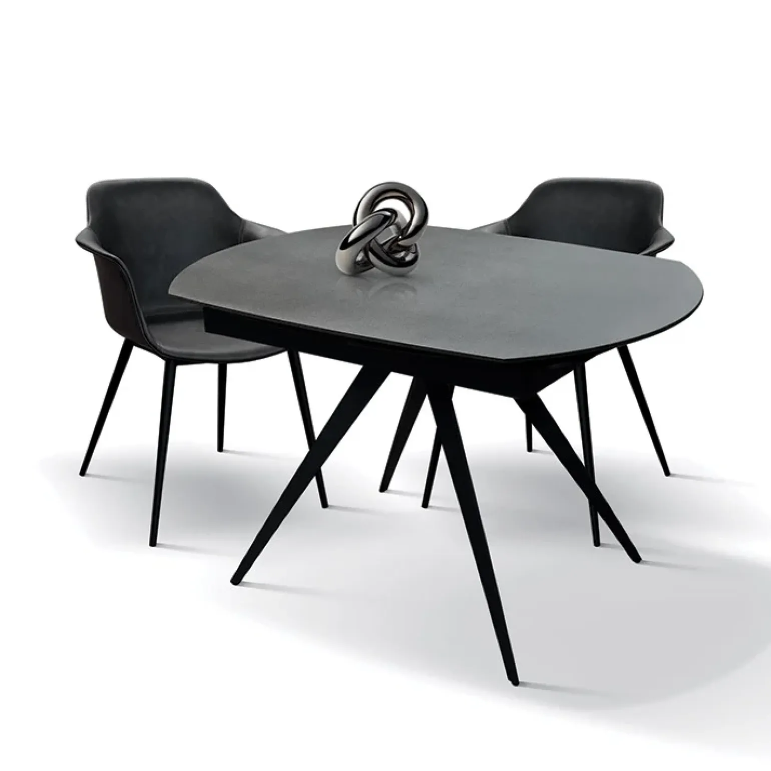 Tavolo 120/180 cm allungabile grigio grafite metallo Globo
