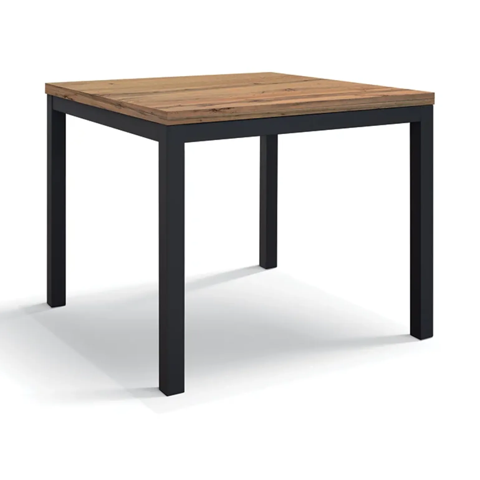 Tavolo 90/180 cm allungabile rovere rustico metallo ossido Alanda