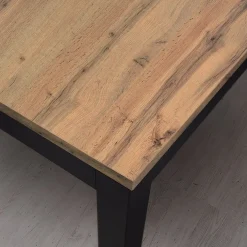 Tavolo 140/200 cm allungabile rovere rustico metallo ossido Alanda
