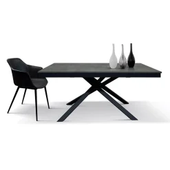 Tavolo allungabile 160/220 cm moderno acciaio ossido metallo Velvet