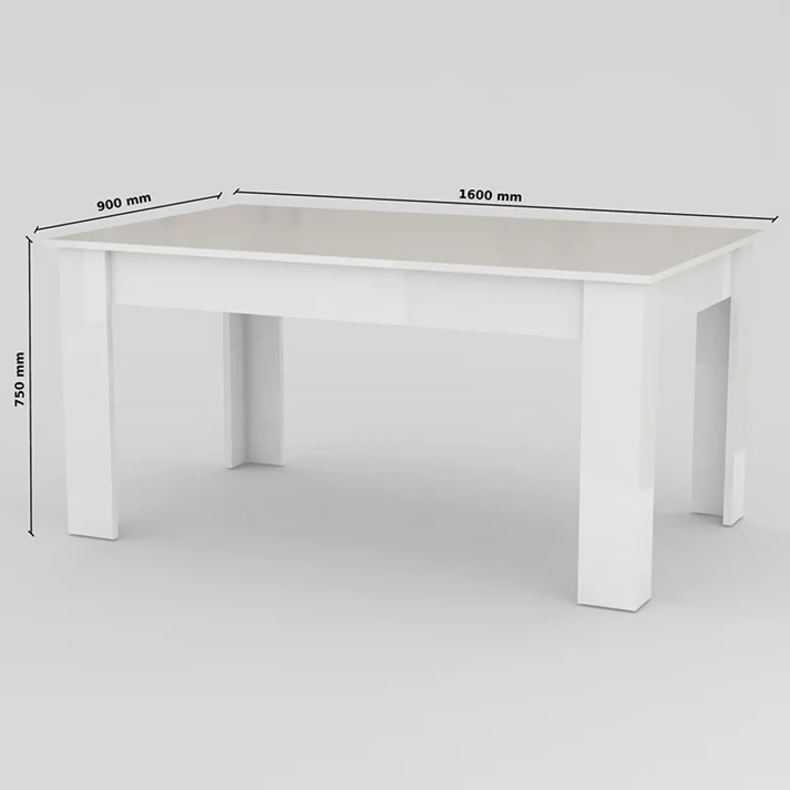 Tavolo allungabile 160-210cm bianco lucido Zenzero