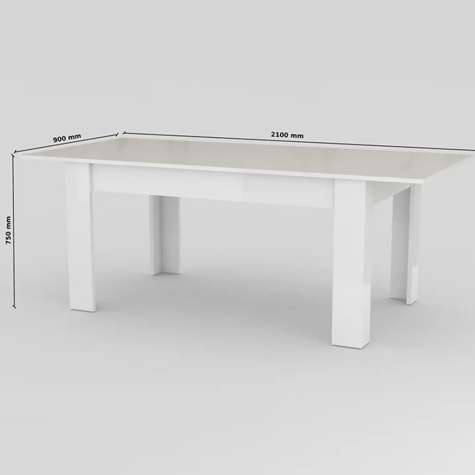 Tavolo allungabile 160-210cm bianco lucido Zenzero