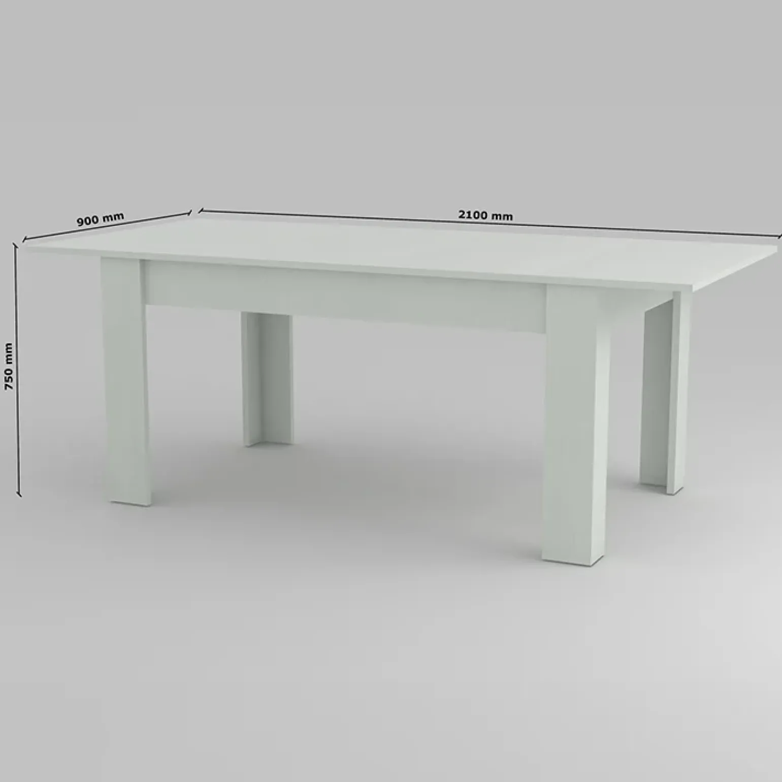 Tavolo allungabile 160-210cm bianco opaco Zenzero