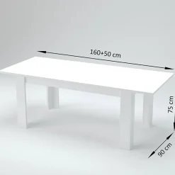 Tavolo allungabile 160-210cm bianco opaco Zenzero