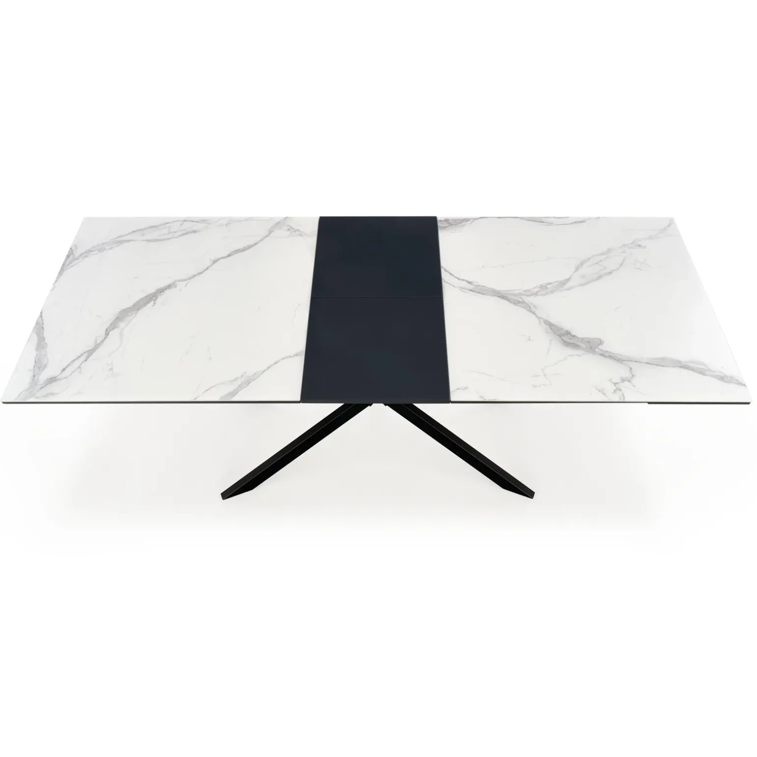 Tavolo allungabile 160/200cm moderno effetto marmo bianco nero Lennox