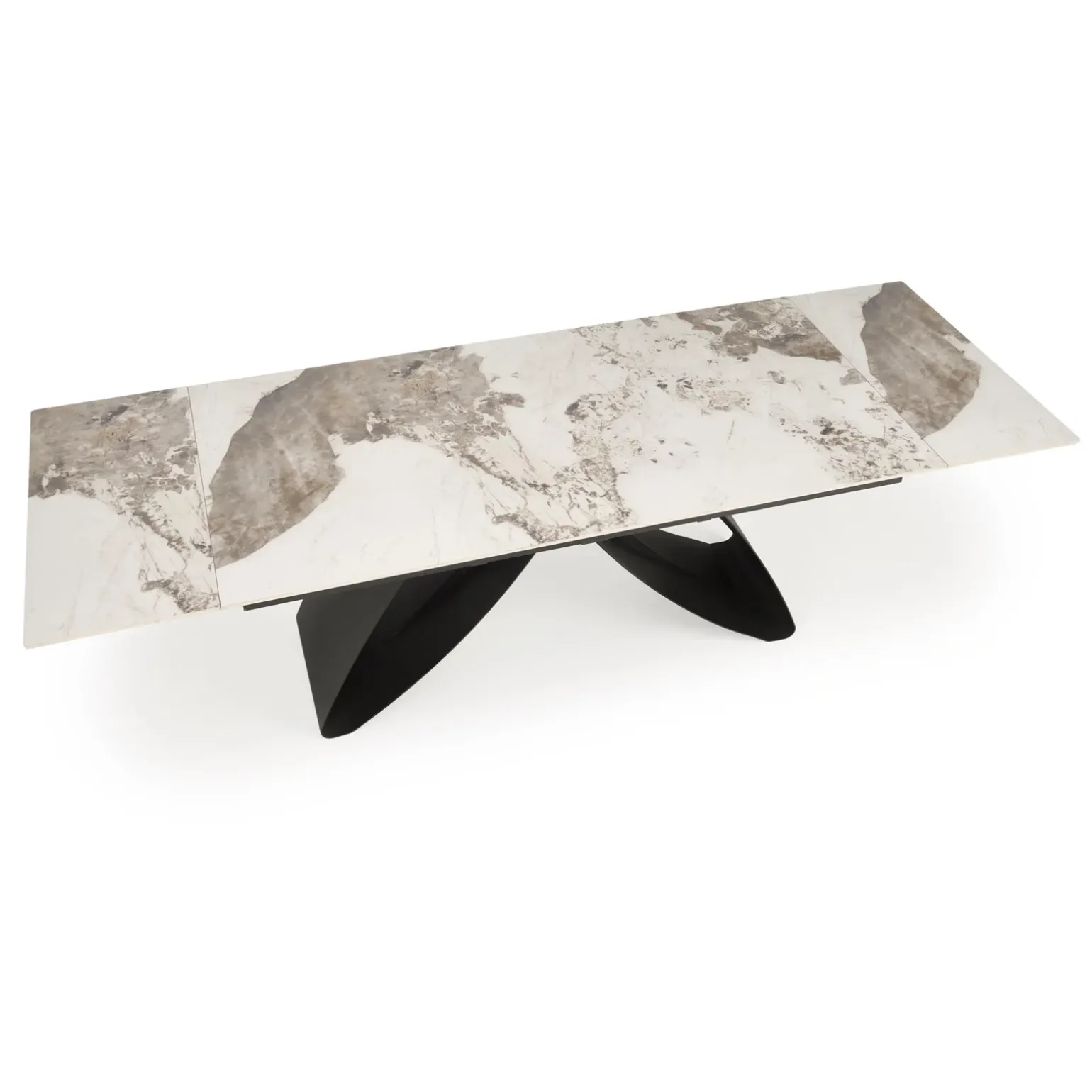 Tavolo allungabile 180/260cm moderno effetto marmo bianco nero Novellino